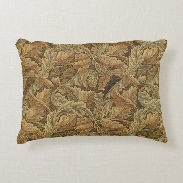 Acanthus Leaves by William Morris, Antique Textile Decorative Cushion (Front)