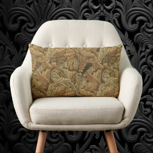 Acanthus Leaves by William Morris, Antique Textile Lumbar Cushion