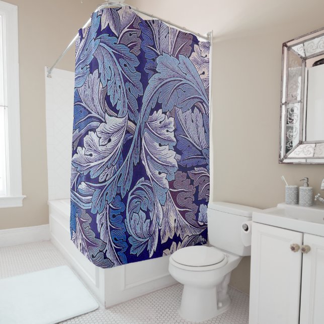 Acanthus Purple, William Morris Shower Curtain (In Situ)