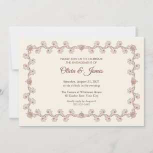 Acanthus Rinceau Engagement Party Invitation