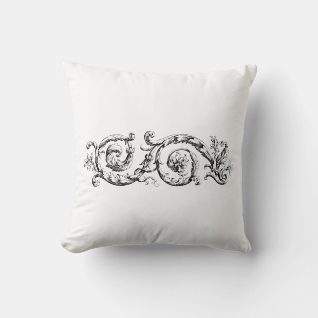 Acanthus Scroll Throw Pillow (Front)