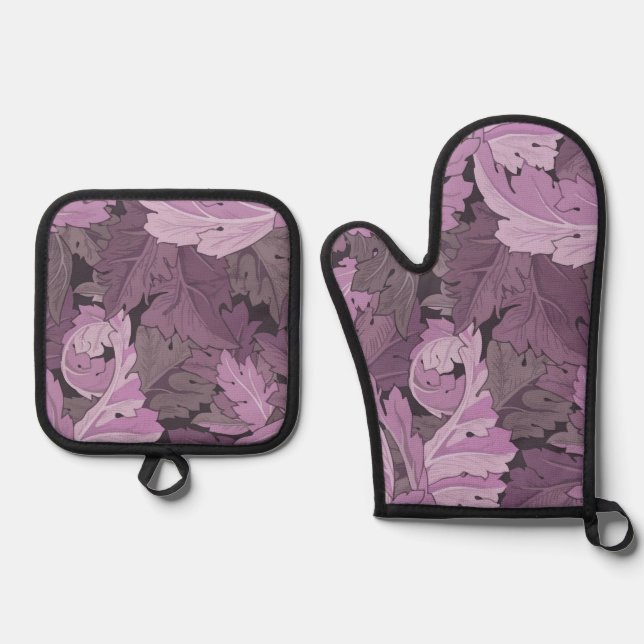 Acanthus, William Morris Oven Mitt & Pot Holder Set (Front)