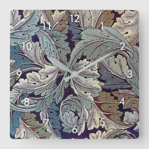 Acanthus, William Morris Square Wall Clock