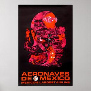 Acapulco Art Mexico Print Aeronaves Travel Poster