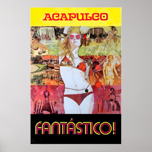 Acapulco Art Mexico Travel Poster Mexican Print