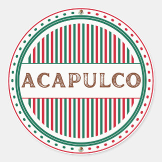 Acapulco City Pride Emblem – Mexican Identity Classic Round Sticker