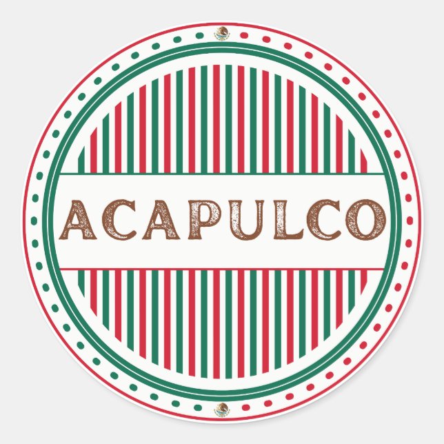 Acapulco City Pride Emblem – Mexican Identity Classic Round Sticker (Front)