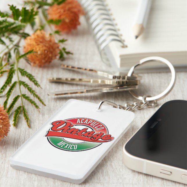 Acapulco Mexico vintage logo Key Ring (Front Right)