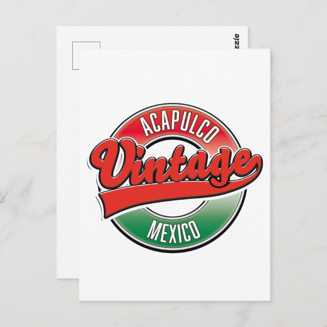 Acapulco Mexico vintage logo Poster Postcard (Front/Back)