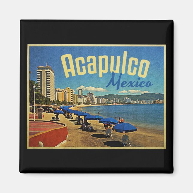 Acapulco Mexico Vintage Travel Magnet (Front)