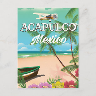 Acapulco Mexico Vintage travel poster Postcard