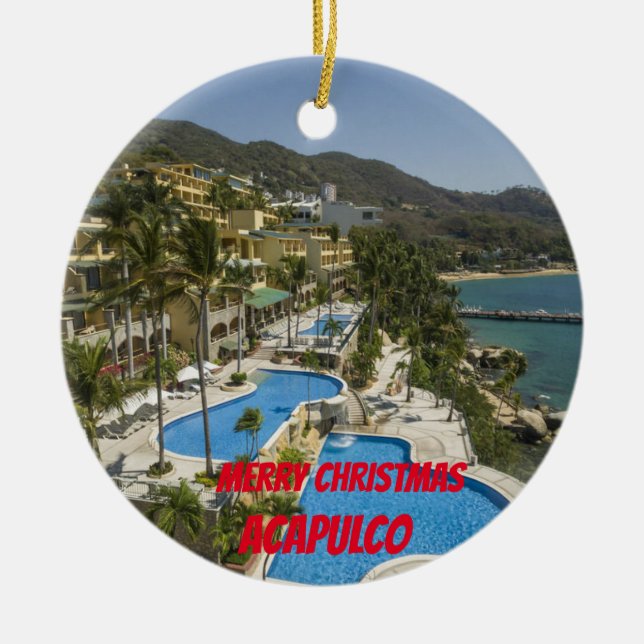 Acapulco Scenic Christmas Ornament (Front)