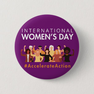 Accelerate Action International Women's Day 2025 6 Cm Round Badge