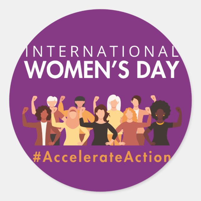 Accelerate Action International Women's Day 2025 Classic Round Sticker (Front)