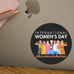 Accelerate Action International Women's Day 2025 Classic Round Sticker