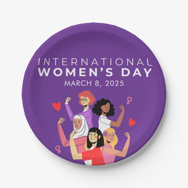 Accelerate Action International Women's Day 2025 Paper Plate (Front)