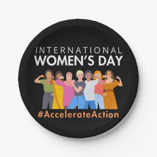 Accelerate Action International Women's Day 2025 Paper Plate