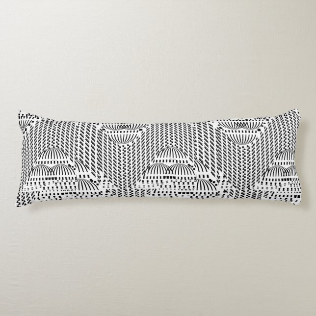 ACCENT BLACK AND WHITE DOMES BODY CUSHION (Front)