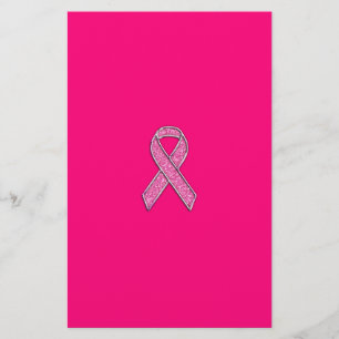Accent Chrome Glitter Style Pink Ribbon Awareness