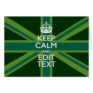 Accent Green Keep Calm And Your Text Union Jack