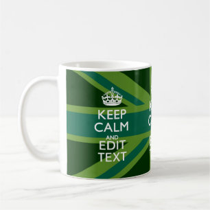 Accent Green Keep Calm And Your Text Union Jack Coffee Mug