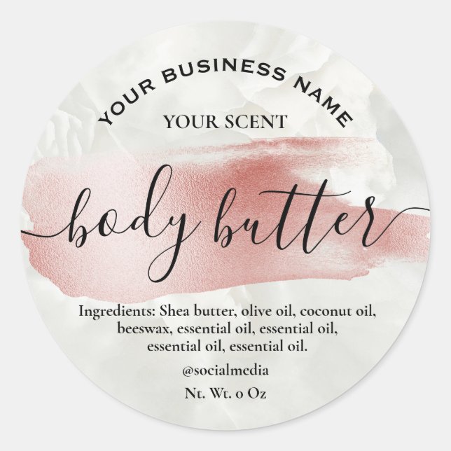 Accent Marble Body Butter Labels (Front)