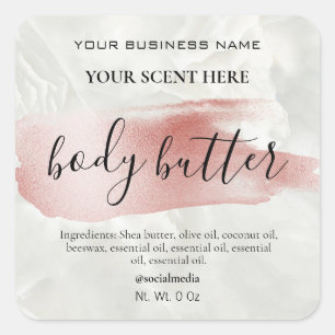 Accent Marble Rose Gold Body Butter Labels