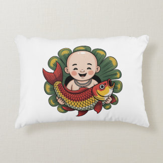 Accent Pillow | Cute Boy with Lucky Koi