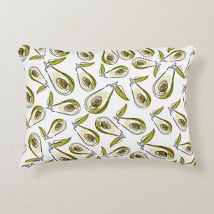 Accent Pillow features a cute Avocado.