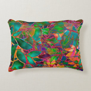 Accent Pillow Floral Stained Glass