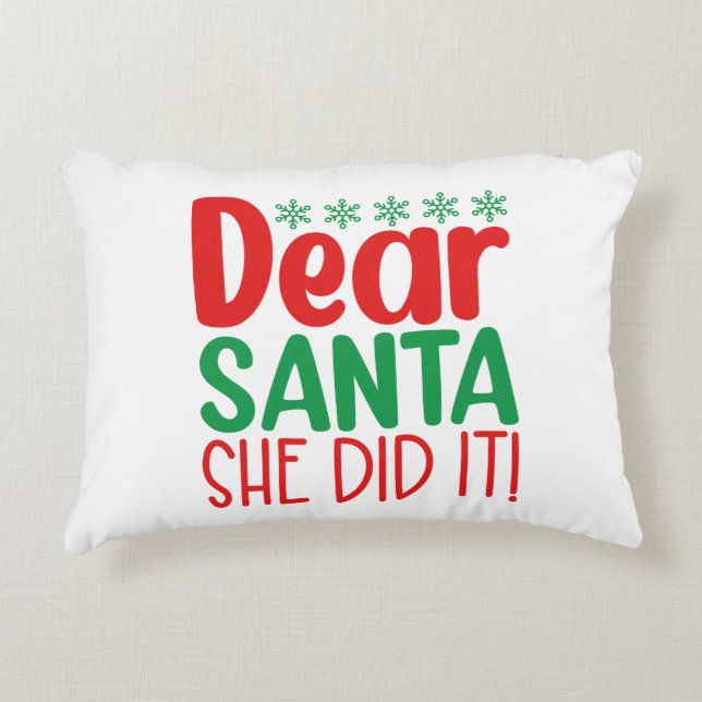 Accent Pillow-Funny Xmas Quote Decorative Cushion (Front)