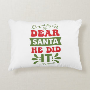 Accent Pillow-Funny Xmas Quote Decorative Cushion