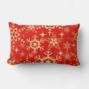 Accent Pillow-Holiday Snowflakes Lumbar Cushion