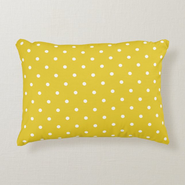 Accent Pillow - Lemon Yellow 50s Polka Dot (Front)