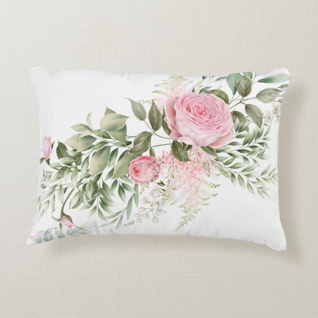 Accent Pillow Pink Roses (Back)