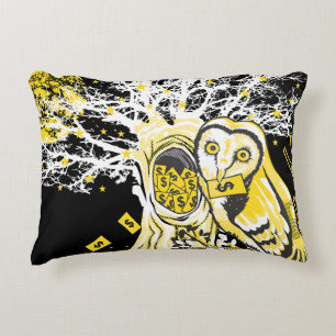 Accent Pillow – Urban Tree Owl & Wealth Surreal 