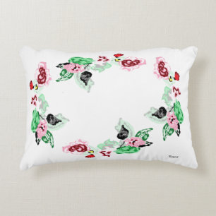 Accent Pillow : Vine with Roses