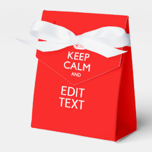 Accent Red KEEP CALM AND Edit Text Favour Box