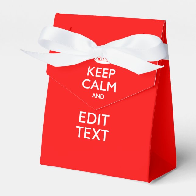 Accent Red KEEP CALM AND Edit Text Favour Box (Front Side)