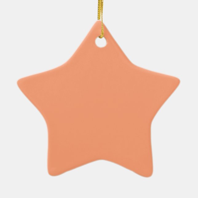 Accent Salmon Pink Colour Customisable Ceramic Tree Decoration (Back)