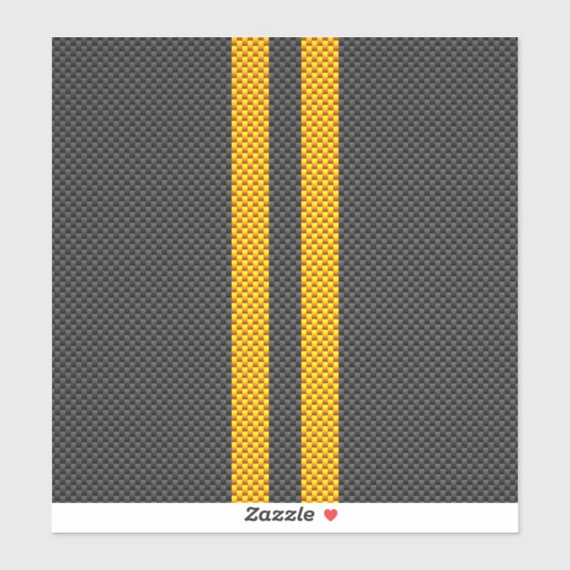 Accent Yellow Racing Stripes Carbon Fibre Style (Sheet)