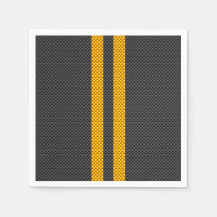 Accent Yellow Racing Stripes Carbon Fibre Style Napkin