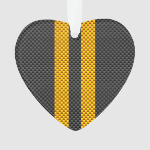 Accent Yellow Racing Stripes Carbon Fibre Style Ornament