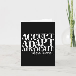 Accept Adapt Advocate Autism Awareness Card