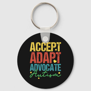 Accept Adapt Advocate Autism Awareness Month Men W Key Ring