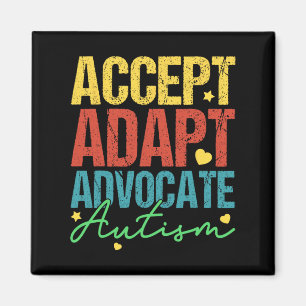 Accept Adapt Advocate Autism Awareness Month Men W Magnet