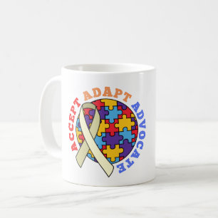 Accept Adapt Advocate-Autism Awareness World Ribbo Coffee Mug