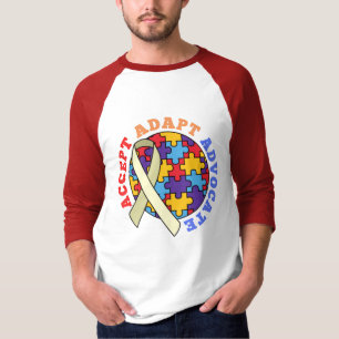Accept Adapt Advocate-Autism Awareness World Ribbo T-Shirt