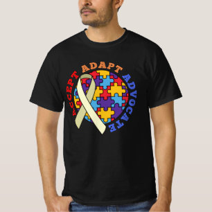 Accept Adapt Advocate-Autism Awareness World Ribbo T-Shirt