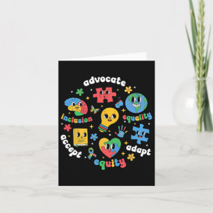Accept Adapt Advocate Inclusion Autism Awareness M Card